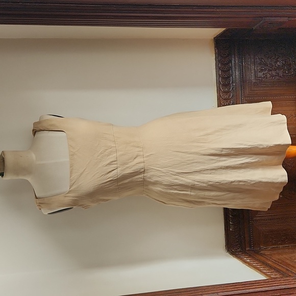 VTG VICTOR VICTORIA Linen Blend Skater Dress sz 8/42 - Picture 2 of 13